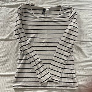 Striped Black and White Long Sleeve Top